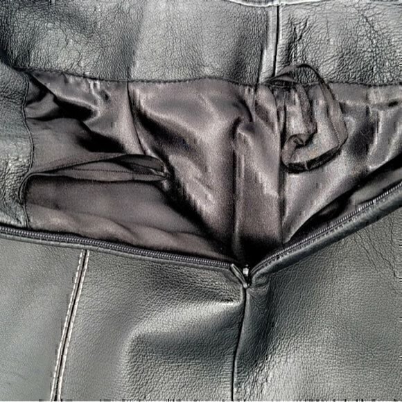 Black Leather Skirt 6 Fit Flared - Picture 5 of 5